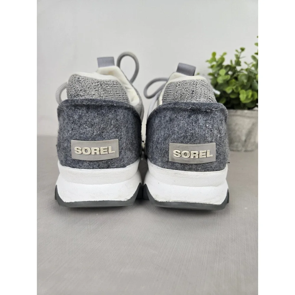 Sorel Kinetic Breakthru Knit Sneaker Women Gray Lace Up Comfort Shoes Size 8